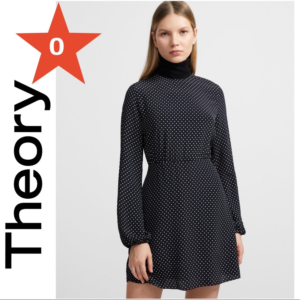 THEORY crew dress polka dot size 0 NWT - Picture 1 of 10